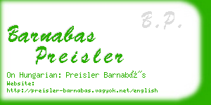 barnabas preisler business card